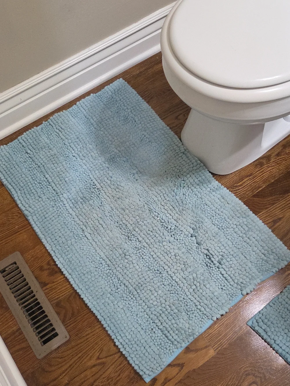 Light Blue Chenille Bath Rug - Unbranded